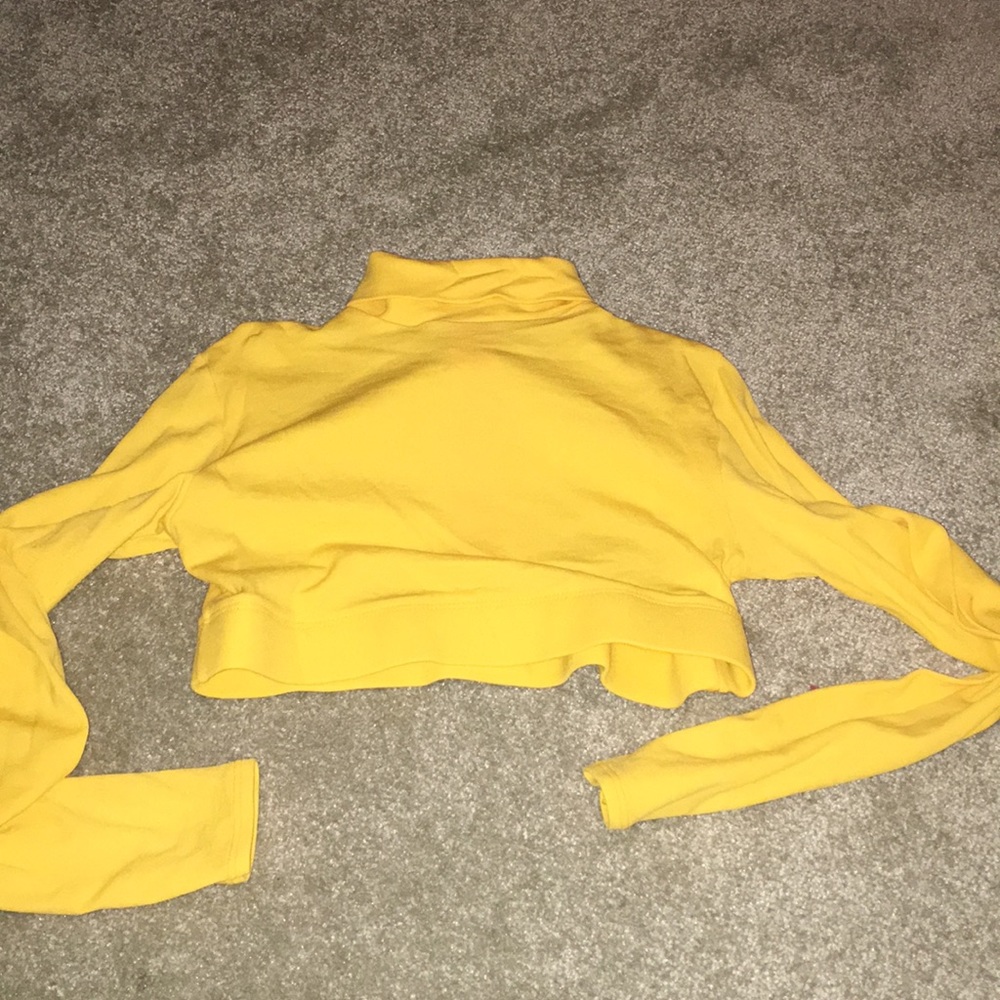 Kids cropped long sleeve turtle neck